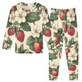 thumbnail image 1 of FORMRS Long Sleeve Top and Pants Pajama Set for Niños 2-Piece Sleepwear, Sizes 18M-8Y, Beige Strawberry, 1 of 6