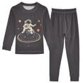 thumbnail image 1 of FORMRS Long Sleeve Top and Pants Pajama Set for Niños 2-Piece Sleepwear, Sizes 18M-8Y, Black Astronaut Space, 1 of 6