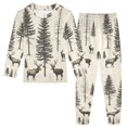 thumbnail image 1 of FORMRS Long Sleeve Top and Pants Pajama Set for Niños 2-Piece Sleepwear, Sizes 18M-8Y, Black Deer, 1 of 6