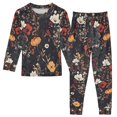 thumbnail image 1 of FORMRS Long Sleeve Top and Pants Pajama Set for Niños 2-Piece Sleepwear, Sizes 18M-8Y, Black Floral Pattern, 1 of 6