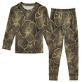 thumbnail image 1 of FORMRS Long Sleeve Top and Pants Pajama Set for Niños 2-Piece Sleepwear, Sizes 18M-8Y, Black Flower Pattern, 1 of 6