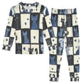 thumbnail image 1 of FORMRS Long Sleeve Top and Pants Pajama Set for Niños 2-Piece Sleepwear, Sizes 18M-8Y, Black and Blue Cat, 1 of 6