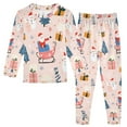 thumbnail image 1 of FORMRS Long Sleeve Top and Pants Pajama Set for Niños 2-Piece Sleepwear, Sizes 18M-8Y, Blue Christmas Santa, 1 of 6