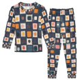 thumbnail image 1 of FORMRS Long Sleeve Top and Pants Pajama Set for Niños 2-Piece Sleepwear, Sizes 18M-8Y, Blue Circle Mosaic, 1 of 6