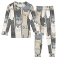thumbnail image 1 of FORMRS Long Sleeve Top and Pants Pajama Set for Niños 2-Piece Sleepwear, Sizes 18M-8Y, Blue Cute Cats, 1 of 6