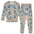 thumbnail image 1 of FORMRS Long Sleeve Top and Pants Pajama Set for Niños 2-Piece Sleepwear, Sizes 18M-8Y, Blue Dice Pattern, 1 of 6