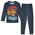 thumbnail image 1 of FORMRS Long Sleeve Top and Pants Pajama Set for Niños 2-Piece Sleepwear, Sizes 18M-8Y, Blue Dog Artist, 1 of 6