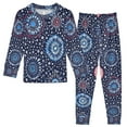 thumbnail image 1 of FORMRS Long Sleeve Top and Pants Pajama Set for Niños 2-Piece Sleepwear, Sizes 18M-8Y, Blue Fireworks Pattern, 1 of 6