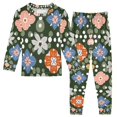 thumbnail image 1 of FORMRS Kids Pajama Set Cotton Long Sleeve Top and Pants 2-Piece Lounge Sleepwear, Sizes 18M-8Y, Blue Geometric Flowers, 1 of 6