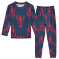 thumbnail image 1 of FORMRS Long Sleeve Top and Pants Pajama Set for Niños 2-Piece Sleepwear, Sizes 18M-8Y, Blue Lobster Pattern, 1 of 6