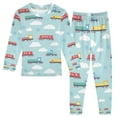 thumbnail image 1 of FORMRS Long Sleeve Top and Pants Pajama Set for Niños 2-Piece Sleepwear, Sizes 18M-8Y, Blue Trains Pattern, 1 of 6