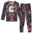 thumbnail image 1 of FORMRS Long Sleeve Top and Pants Pajama Set for Niños 2-Piece Sleepwear, Sizes 18M-8Y, Brown Abstract Eagle, 1 of 6