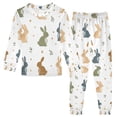 thumbnail image 1 of FORMRS Long Sleeve Top and Pants Pajama Set for Niños 2-Piece Sleepwear, Sizes 18M-8Y, Cartoon Bunnies, 1 of 6