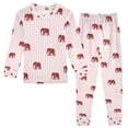 thumbnail image 1 of FORMRS Long Sleeve Top and Pants Pajama Set for Niños 2-Piece Sleepwear, Sizes 18M-8Y, Cartoon Elephant Pattern, 1 of 6