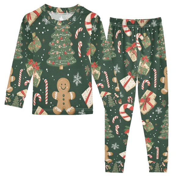 FORMRS Long Sleeve Top and Pants Pajama Set for Niños 2-Piece Sleepwear, Sizes 18M-8Y, Christmas Gift Pattern