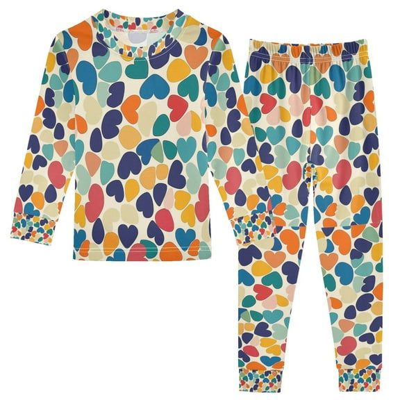 FORMRS Long Sleeve Top and Pants Pajama Set for Niños 2-Piece Sleepwear, Sizes 18M-8Y, Colorful Clover Pattern