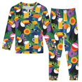 thumbnail image 1 of FORMRS Toddler Unisex Long Sleeve Top and Pants Pajama Set 2-Piece Sleepwear, Sizes 18M-8Y, Colorful Toucans Pattern, 1 of 6