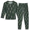 thumbnail image 1 of FORMRS Long Sleeve Top and Pants Pajama Set for Niños 2-Piece Sleepwear, Sizes 18M-8Y, Dark Green Plants, 1 of 6