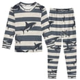 thumbnail image 1 of FORMRS Long Sleeve Top and Pants Pajama Set for Niños 2-Piece Sleepwear, Sizes 18M-8Y, Dark Sharks, 1 of 6