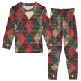 thumbnail image 1 of FORMRS Long Sleeve Top and Pants Pajama Set for Niños 2-Piece Sleepwear, Sizes 18M-8Y, Dark Tartan Pattern, 1 of 6