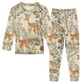 thumbnail image 1 of FORMRS Long Sleeve Top and Pants Pajama Set for Niños 2-Piece Sleepwear, Sizes 18M-8Y, Deer Pattern, 1 of 6