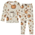 thumbnail image 1 of FORMRS Long Sleeve Top and Pants Pajama Set for Niños 2-Piece Sleepwear, Sizes 18M-8Y, Fall Pumpkin Pattern, 1 of 6