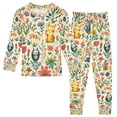 thumbnail image 1 of FORMRS Long Sleeve Top and Pants Pajama Set for Niños 2-Piece Sleepwear, Sizes 18M-8Y, Floral Animals, 1 of 6