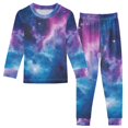 thumbnail image 1 of FORMRS Long Sleeve Top and Pants Pajama Set for Niños 2-Piece Sleepwear, Sizes 18M-8Y, Galaxy Pattern, 1 of 6