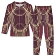 thumbnail image 1 of FORMRS Long Sleeve Top and Pants Pajama Set for Niños 2-Piece Sleepwear, Sizes 18M-8Y, Gold Abstract Pattern, 1 of 6