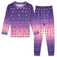 thumbnail image 1 of FORMRS Long Sleeve Top and Pants Pajama Set for Niños 2-Piece Sleepwear, Sizes 18M-8Y, Gradient Love, 1 of 6