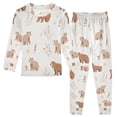 thumbnail image 1 of FORMRS Long Sleeve Top and Pants Pajama Set for Niños 2-Piece Sleepwear, Sizes 18M-8Y, Gray Bears, 1 of 6