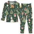 thumbnail image 1 of FORMRS Long Sleeve Top and Pants Pajama Set for Niños 2-Piece Sleepwear, Sizes 18M-8Y, Green Christmas Trees, 1 of 6