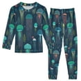 thumbnail image 1 of FORMRS Long Sleeve Top and Pants Pajama Set for Niños 2-Piece Sleepwear, Sizes 18M-8Y, Green Jellyfish Pattern, 1 of 6