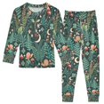thumbnail image 1 of FORMRS Long Sleeve Top and Pants Pajama Set for Niños 2-Piece Sleepwear, Sizes 18M-8Y, Green Vibrant Forest Pattern, 1 of 6