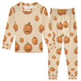 thumbnail image 1 of FORMRS Long Sleeve Top and Pants Pajama Set for Niños 2-Piece Sleepwear, Sizes 18M-8Y, Halloween Pumpkins Pattern, 1 of 6