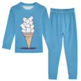 thumbnail image 1 of FORMRS Long Sleeve Top and Pants Pajama Set for Niños 2-Piece Sleepwear, Sizes 18M-8Y, Ice Cream Cat, 1 of 6