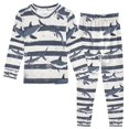 thumbnail image 1 of FORMRS Long Sleeve Top and Pants Pajama Set for Niños 2-Piece Sleepwear, Sizes 18M-8Y, Light Sharks, 1 of 6