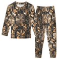 thumbnail image 1 of FORMRS Long Sleeve Top and Pants Pajama Set for Niños 2-Piece Sleepwear, Sizes 18M-8Y, Metallic Flower, 1 of 6