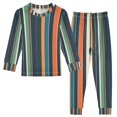thumbnail image 1 of FORMRS Long Sleeve Top and Pants Pajama Set for Niños 2-Piece Sleepwear, Sizes 18M-8Y, Navy Blue Stripes, 1 of 6