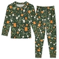 thumbnail image 1 of FORMRS Long Sleeve Top and Pants Pajama Set for Niños 2-Piece Sleepwear, Sizes 18M-8Y, Orange Flowers, 1 of 6