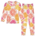 thumbnail image 1 of FORMRS Long Sleeve Top and Pants Pajama Set for Niños 2-Piece Sleepwear, Sizes 18M-8Y, Orange Grapefruit Slices, 1 of 6