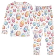 thumbnail image 1 of FORMRS Long Sleeve Top and Pants Pajama Set for Niños 2-Piece Sleepwear, Sizes 18M-8Y, Pastel Easter Pattern, 1 of 6
