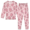thumbnail image 1 of FORMRS Long Sleeve Top and Pants Pajama Set for Niños 2-Piece Sleepwear, Sizes 18M-8Y, Phones and Hearts, 1 of 6