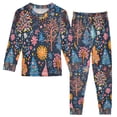 thumbnail image 1 of FORMRS Long Sleeve Top and Pants Pajama Set for Niños 2-Piece Sleepwear, Sizes 18M-8Y, Pink Christmas Splendor, 1 of 6