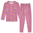 thumbnail image 1 of FORMRS Long Sleeve Top and Pants Pajama Set for Niños 2-Piece Sleepwear, Sizes 18M-8Y, Pink Doughnuts, 1 of 6