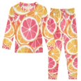 thumbnail image 1 of FORMRS Long Sleeve Top and Pants Pajama Set for Niños 2-Piece Sleepwear, Sizes 18M-8Y, Pink Grapefruit Slices, 1 of 6