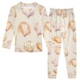 thumbnail image 1 of FORMRS Long Sleeve Top and Pants Pajama Set for Niños 2-Piece Sleepwear, Sizes 18M-8Y, Pink Seashell, 1 of 6