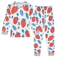 thumbnail image 1 of FORMRS Long Sleeve Top and Pants Pajama Set for Niños 2-Piece Sleepwear, Sizes 18M-8Y, Playful Strawberries, 1 of 6