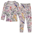 thumbnail image 1 of FORMRS Long Sleeve Top and Pants Pajama Set for Niños 2-Piece Sleepwear, Sizes 18M-8Y, Purple Floral Pattern, 1 of 6