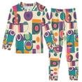 thumbnail image 1 of FORMRS Kids Pajama Set Cotton Long Sleeve Top and Pants 2-Piece Lounge Sleepwear, Sizes 18M-8Y, Purple Geometric, 1 of 6